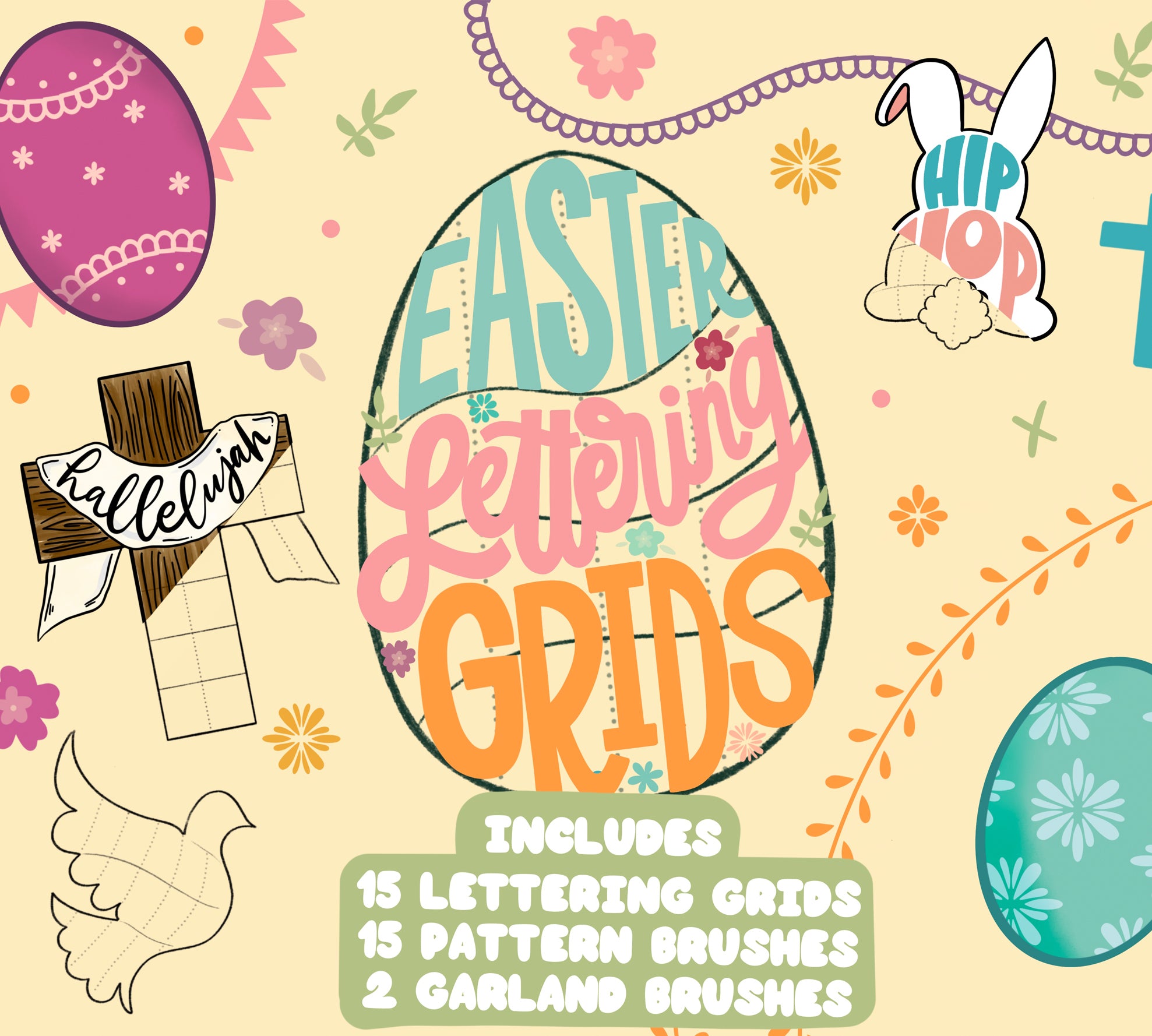 Easter Lettering Grids