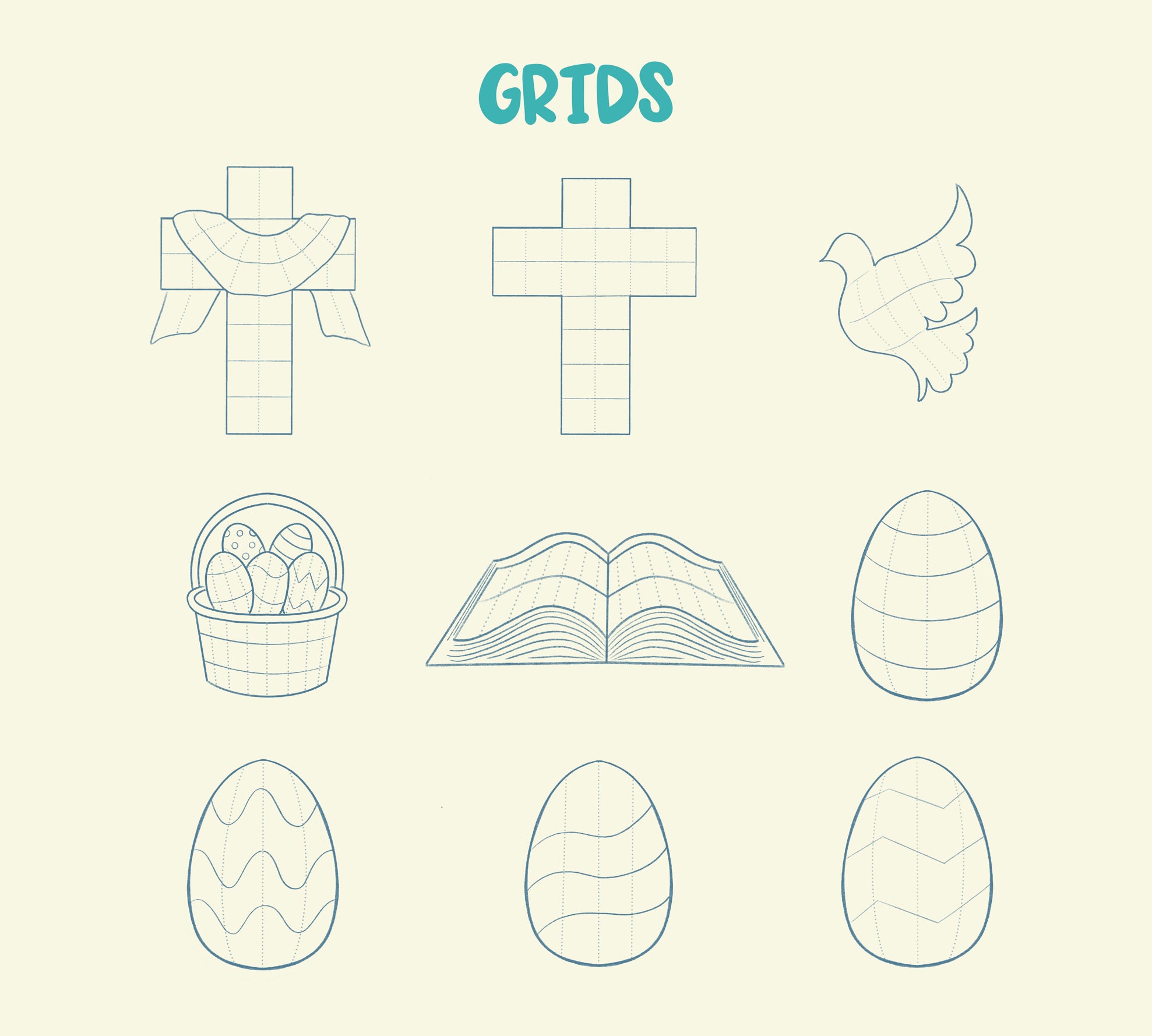 Easter Lettering Grids